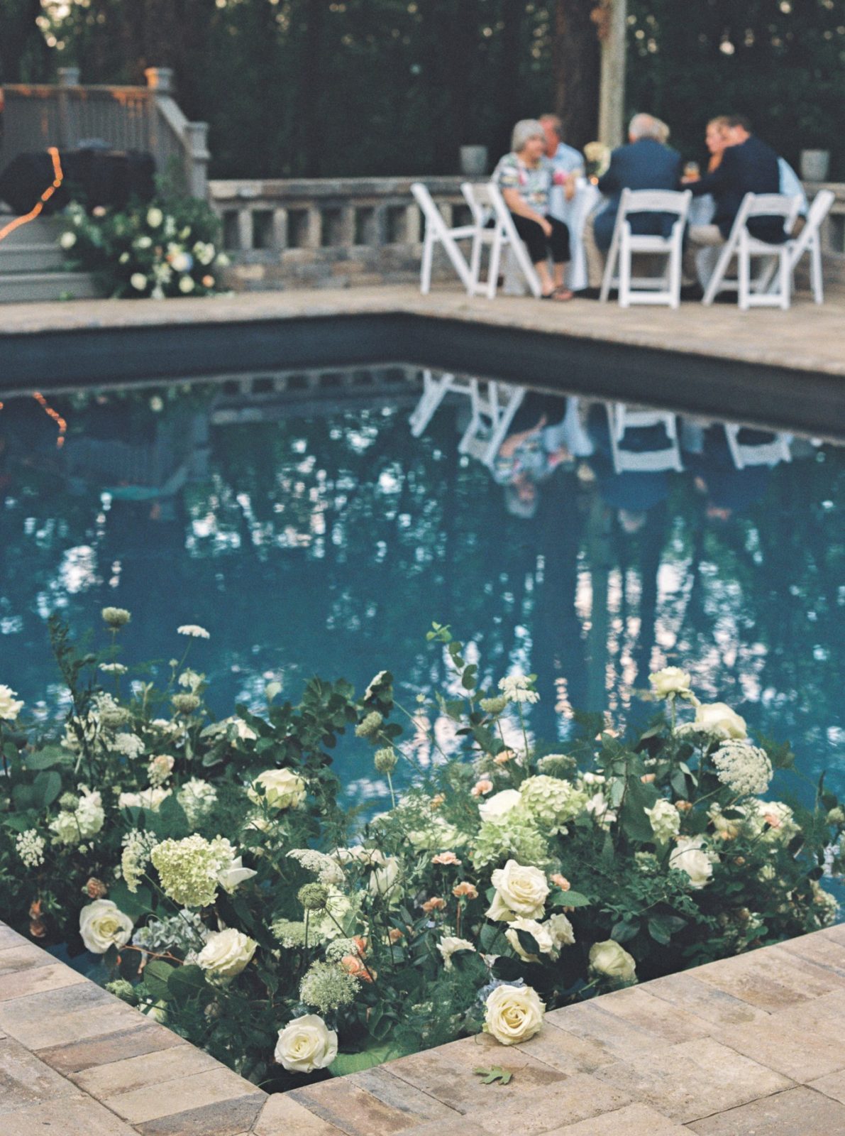 floating pool florals huntsville alabama wedding reception
